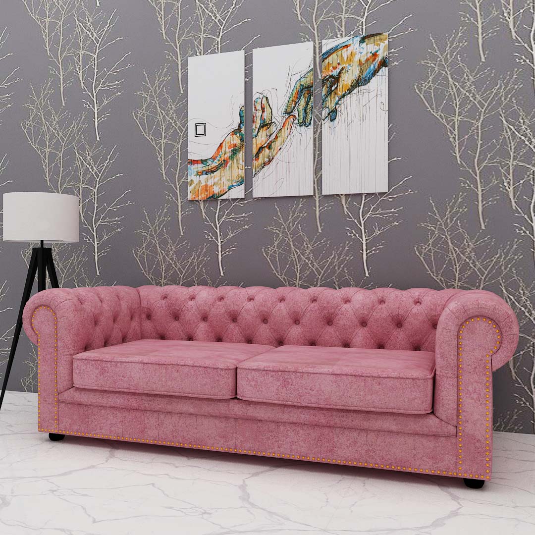 3 Seater Sofa IN Pink Colour