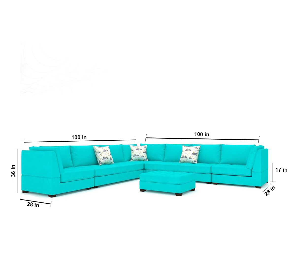 7 Seater LHS Sectional Corner Sofa