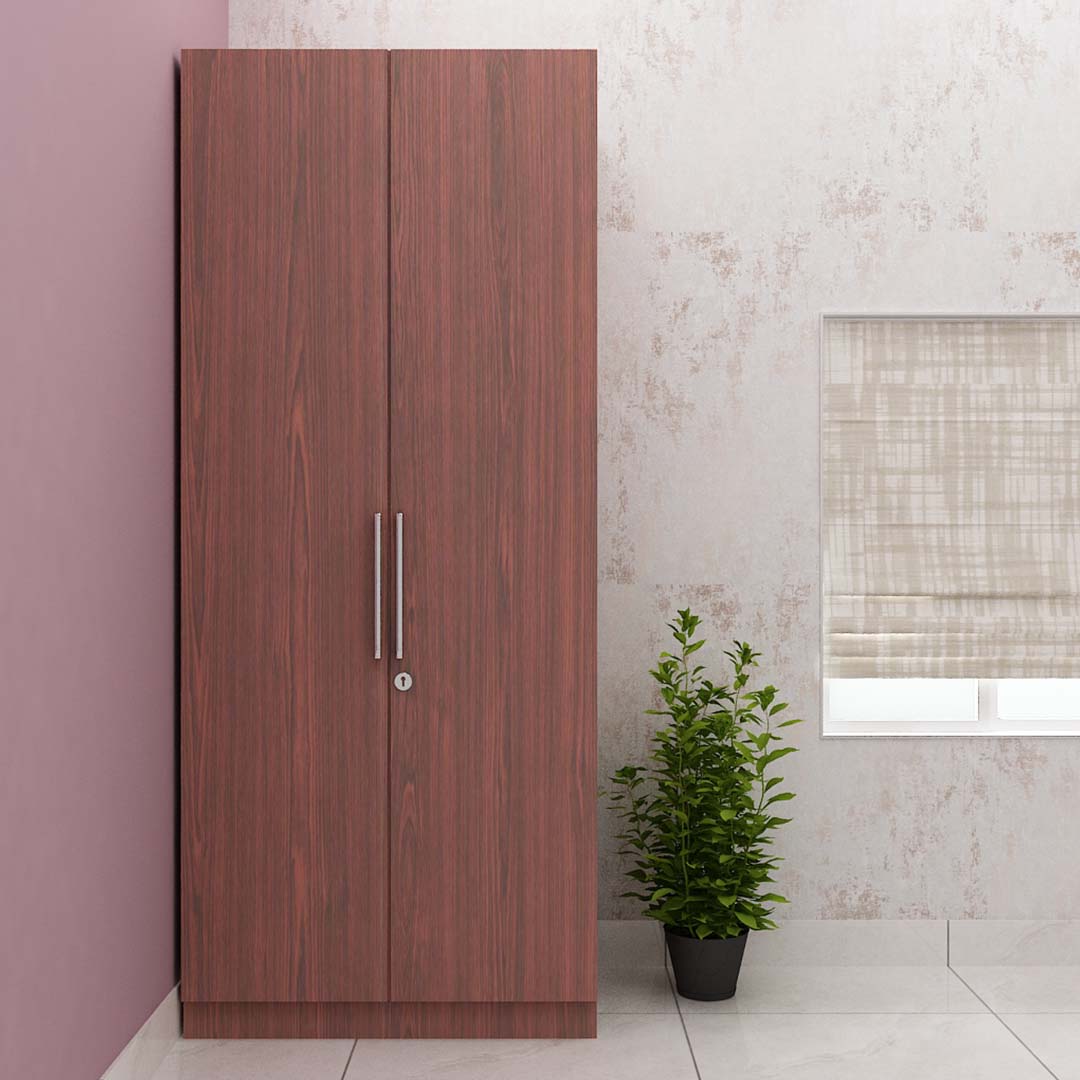 Two Door Classic Wardrobe In Rose wood Finish