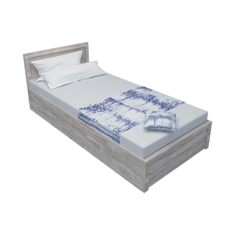 Non Storage Engineered Wood Single Bed with (English Oak Light Finish)