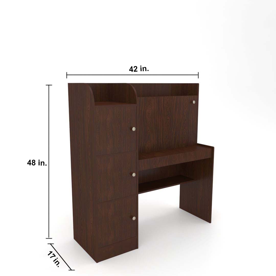 Study Table (In Classic Planked Walnut Brown Finish)