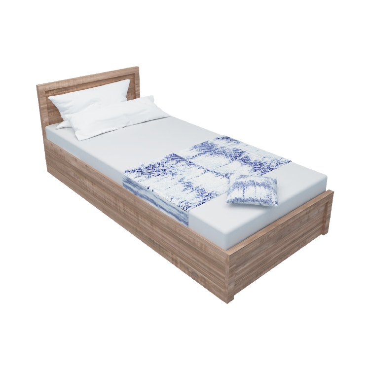 Non Storage Engineered Wood Single Bed with (Engling Oka Drak Finish)