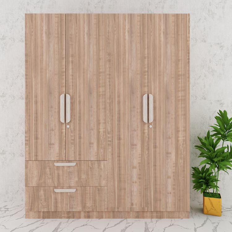 4 Door Wardrobe (In English Oak Dark)