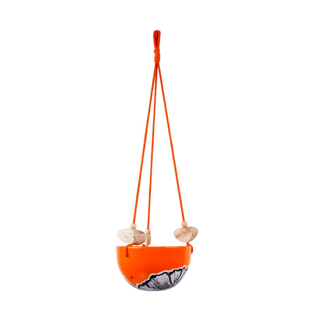 Orange Hanging Ceramic Medium Pod