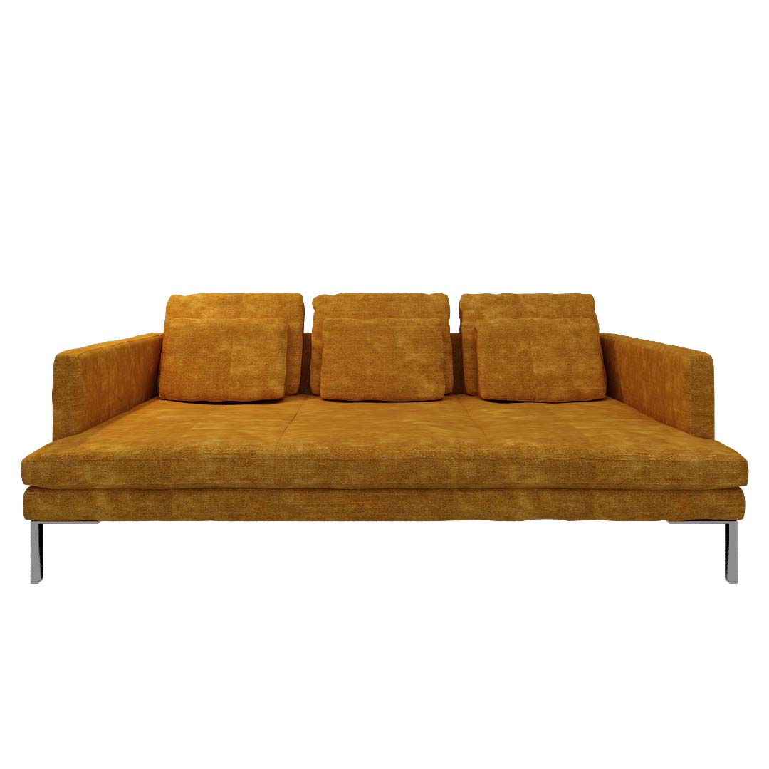 Vintage 3 Seater Sofa In Dark Yellow Colour