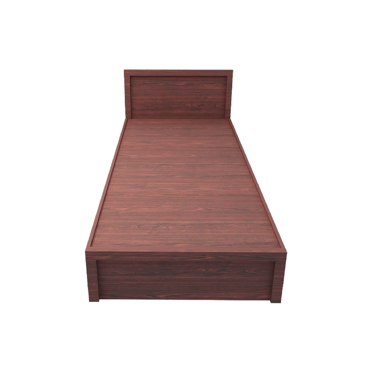 Non Storage Engineered Wood Single Bed with (Rose Wood Finish)